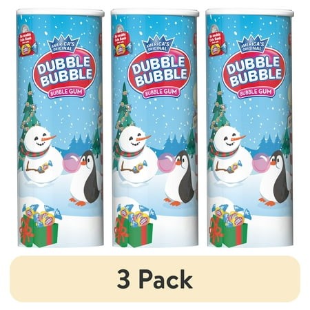 (3 Pack) Dubble Bubble  Holiday Bank  Individually Wrapped Bubble Gum  4.67 Oz  Peanut Free  Gluten Free