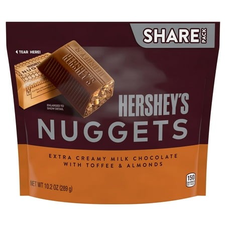 2 Pack - Hershey S Milk Chocolate Nuggets  Toffee with Almonds 10.2 Oz Package May Vary