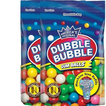 Dubble Bubble Fruit Flavor Gum Balls  7 Oz  Pack of 2