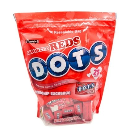 Dot S Valentine S Assorted Reds Gummy Candy 25 Count 18.85 Oz Bag