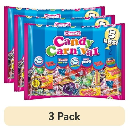 (3 Pack) Charms Candy Carnival Assorted Bag Candy  80 Oz