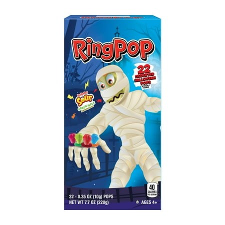 Ring Pop  Halloween Variety Candy  Individually Wrapped Lollipops  Assorted Flavor  22ct