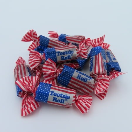 Beulah S Patriotic Tootsie Rolls  5 Pound Package  350 Pieces of Candy