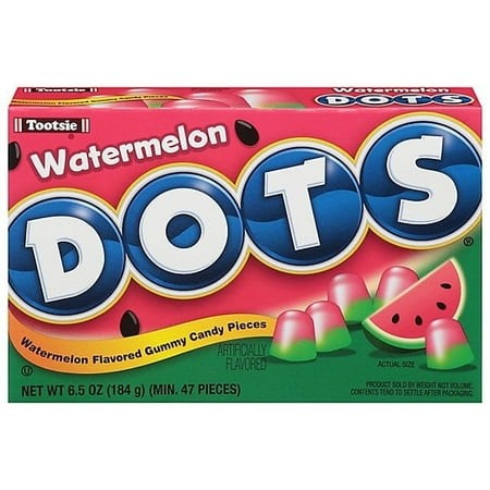 Watermelon Dots (3 Pack) - Chewy Assorted Fruit-Flavored Gummy Candy – (6.5 Oz Boxes  47 Pieces per Box)