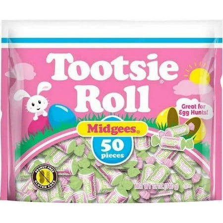 Tootsie Roll Easter Midgees Fruit Flavored Candy 50 Pieces  12 Ounce Bag