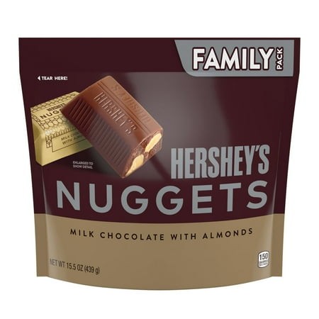 Hershey S Nuggets Milk Chocolate with Almonds Candy - Family Pack - 15.5 Oz Packaging May Vary (Pack of 2)