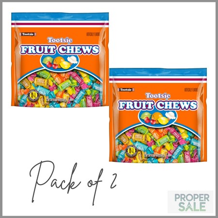 Tootsie Roll Fruit Chews  Assorted Fruit Flavors  14.37 Oz. Gluten Free  Peanut Free. Contains Milk and Soy. ( PACK of 2 )