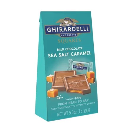 Ghirardelli Milk Chocolate Candy SQUARES with Sea Salt Caramel Filling - 5.3oz
