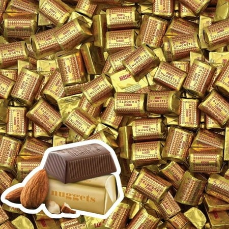 Hershey S Milk Chocolate Almond Nuggets – 2 Lbs Bulk Pack (~80 Pieces) – Individually Wrapped Gourmet Candy Bites – Rich Creamy Chocolate with C