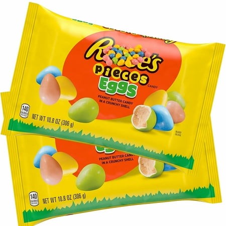 Reese Pieces Peanut Butter Eggs Candy  Bulk 2 Pack  Peanut Butter Milk Chocolate Egg Candies  Pastel Candy Mix for Kids Easter Gifting  Egg Hunts and 