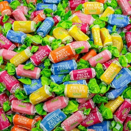 TOOTSIE ROLL FRUIT CHEWS Candy MDA05 SOUR 2 Lb - Bulk Bag  Fruity Flavored  Assorted Flavors  Gluten & Peanut Free  Individually Wrapped (134 Pieces)