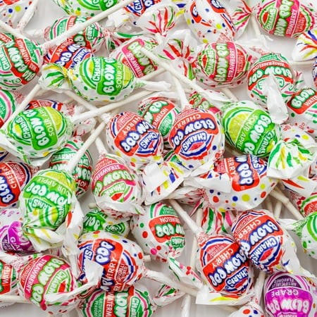 Lollipops with Bubble Gum Center MDA05 1 Lb - Blow Pop Asst Bulk  Individually Wrapped (23 Pieces)  Fruit Flavors  Hard Candy Shell & Chewy Gum Center