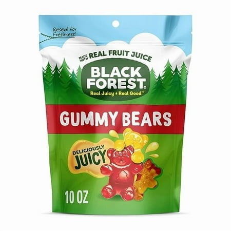 Black Forest Gummy  Bears  Fruit Flavor  Deliciously Juicy  Made with Real Fruit Juice  10 Oz
