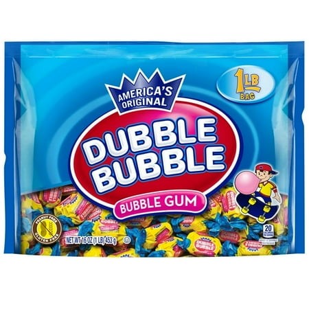 Dubble Bubble Twist Bubble Gum  Individually Wrapped Bubble Gum  Peanut Free & Gluten Free 16 Oz Pack of 2