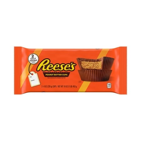 REESE S Milk Chocolate Half-Pound Peanut Butter Cups  Candy Pack  16 Oz (2 Pieces)