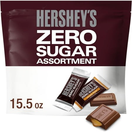 Hershey S Zero Sugar Assorted Chocolate Candy  Bag 15.5 Oz