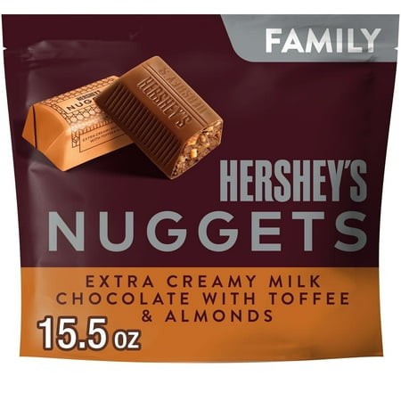 Hershey S Nuggets Milk Chocolate  Toffee and Almonds Candy  Family Pack 15.5 Oz