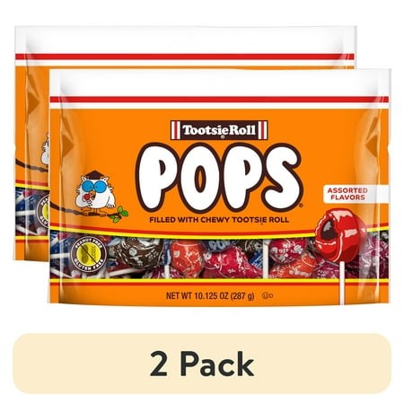 (2 Pack) Tootsie Pops  Assorted Flavor Gluten Free and Peanut Free Lollipops  10.125 Oz