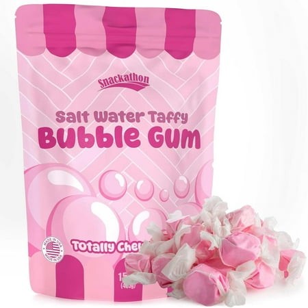 Snackathon Salt Water Taffy  Bubble Gum  15 Oz Singe Resealable Bag