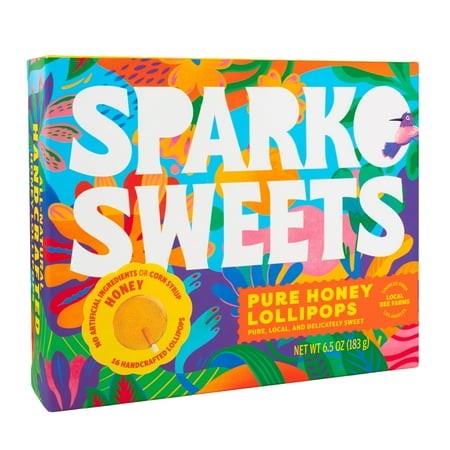 Sparko Sweets Natural Honey Lollipops  Made in USA  No Artificial Ingredients  No Corn Syrup  16 Pieces  1.4  Diameter  1.5 Lbs  Gold – Perfect for 