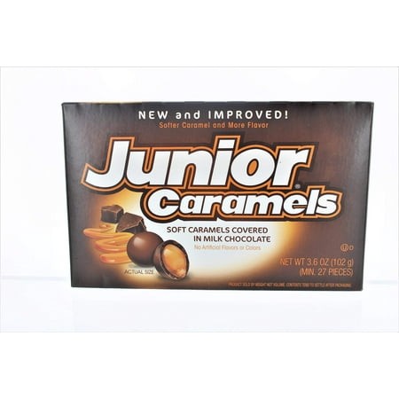 Junior Caramels Chocolate Candy Theater Box  3.5 Oz  Pack of 3