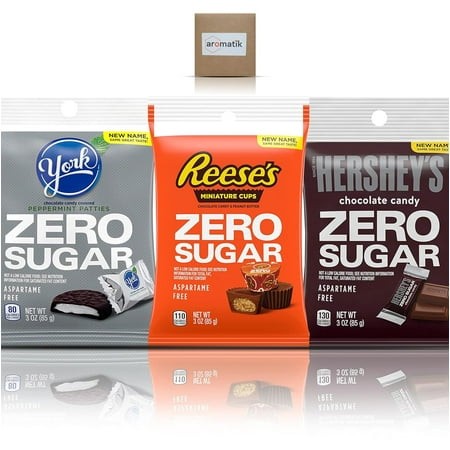 Sugar Free Candy Hershey’s Sugar Free Chocolate Variety Pack - Reese’s  York  and Hershey Milk Chocolate | Zero Sugar | 3 Ounce Bags (3 Pack) - Sh
