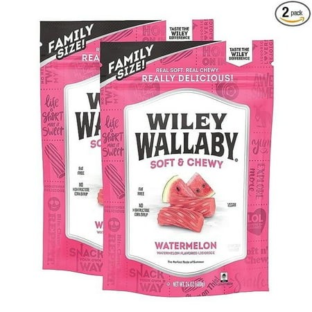 Wiley Wallaby Licorice 24 Ounce Classic Gourmet Soft & Chewy Australian Watermelon Licorice Candy Twists  2 Pack