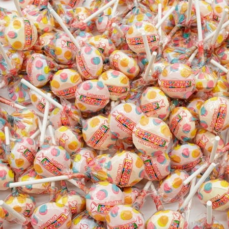 SMARTIES Lollipops 14 Oz – Candy in Bulk Bag  Double Lollies  Fruit Flavored Suckers  Assorted  Individually Wrapped Pops (43 Pieces)