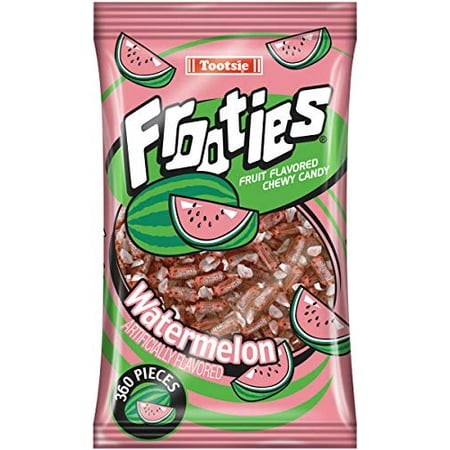 Frooties Watermelon Frooties - Tootsie Roll Chewy Candy - 360 PieceCount  38.8 Oz Bag  Watermelon  360Count (Pack of 12)
