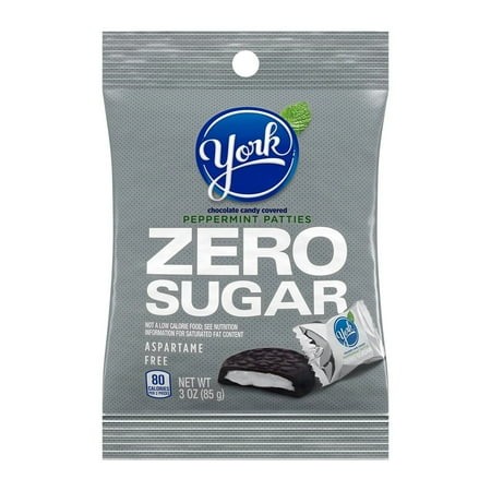 YORK Zero Sugar Chocolate Peppermint Patties  Candy Bags  3 Oz 12 Count