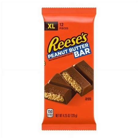 2X-REESE S Milk Chocolate Peanut Butter XL Candy Bar - 4.25 Oz - 12 Pieces