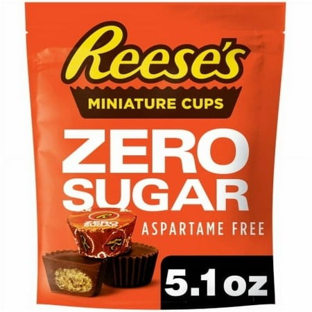 2X-REESE S Zero Sugar Miniatures Chocolate Peanut Butter Cups Candy Bag - 5.1 Oz - 1 Bag