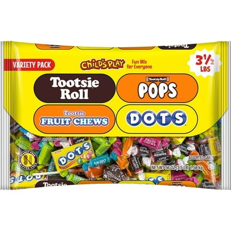 Tootsie Child S Play  Assorted Candy  56 Oz. Individually Wrapped  Peanut Free  Gluten Free  Contains Milk