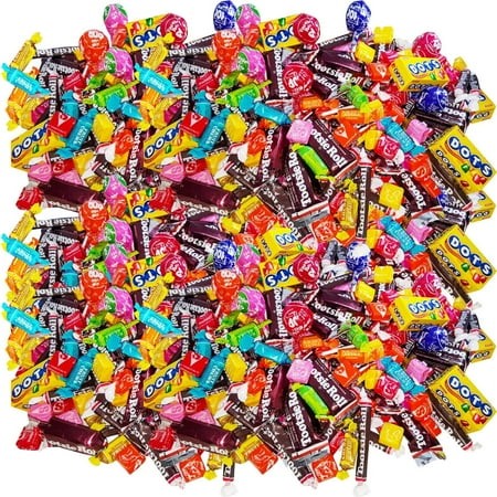 Fruit & Chocolate Candy Variety Pack – Tootsie Rolls  Pops  Starburst  & Dots – 9.5 Lbs (152 Oz)  Individually Wrapped