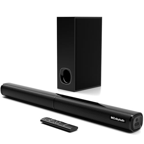 Nylavee Sound Bar - 2.1ch Dolby Audio Soundbar with Subwoofer, 240W High Volume, Wall Mountable 30-inch Bluetooth Sound Bar with HDMI ARC, Optical, an
