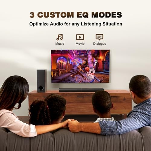 Nylavee Sound Bar - 2.1ch Dolby Audio Soundbar with Subwoofer, 240W High Volume, Wall Mountable 30-inch Bluetooth Sound Bar with HDMI ARC, Optical, an
