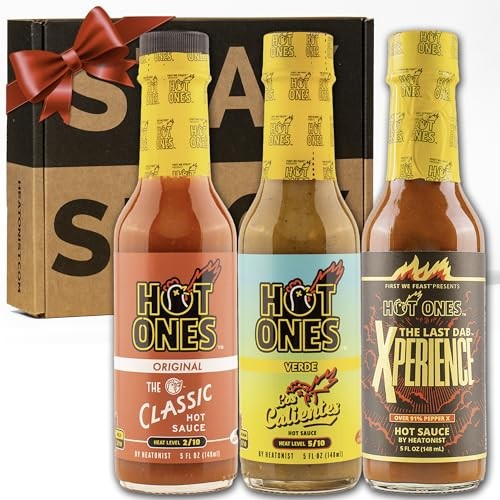 Hot Ones Hot Sauce Gift Set Season 25 Trio Pack Hot Sauce, Made with All Natural Ingredents, 5 Fl Oz Bottles (3-Pack)