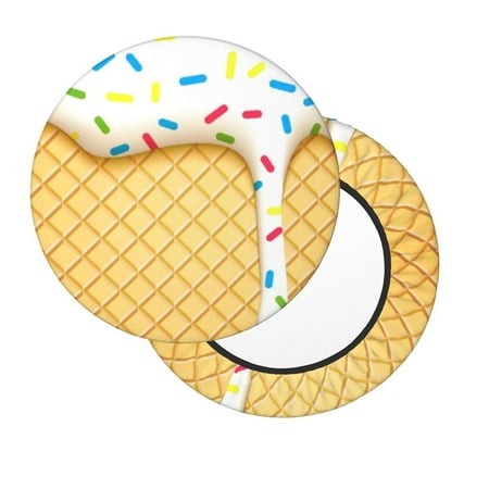 Lsque White Ice Cream Round Bar Chair Cushion Covers Velvet Fabric Premium Comfort Protects from Scratches and Stains for 14-17 Inch Chair- 13 Inch