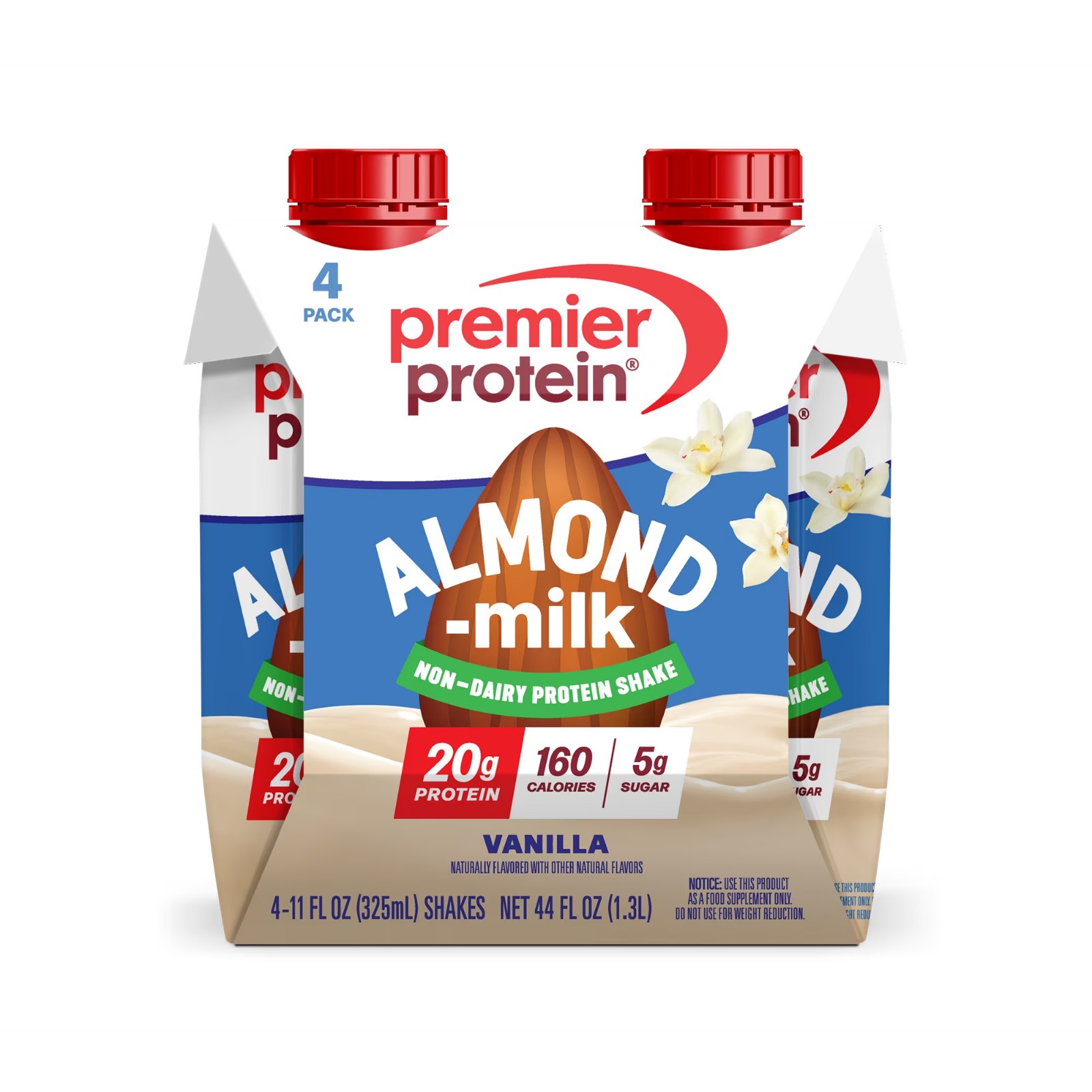 Premier Protein Almond Milk Shake, Vanilla, 20g Protein, 11 Fl Oz, 16 Ct thumbnail