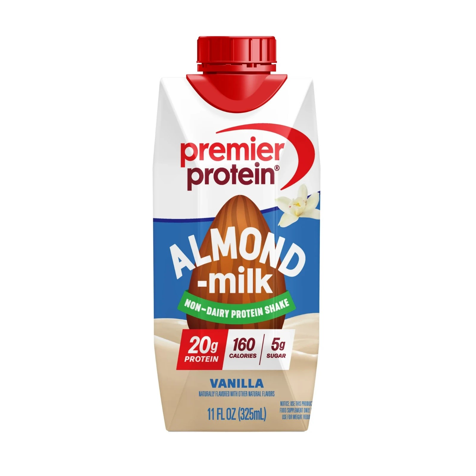 Premier Protein Almond Milk Shake, Vanilla, 20g Protein, 11 Fl Oz, 16 Ct thumbnail