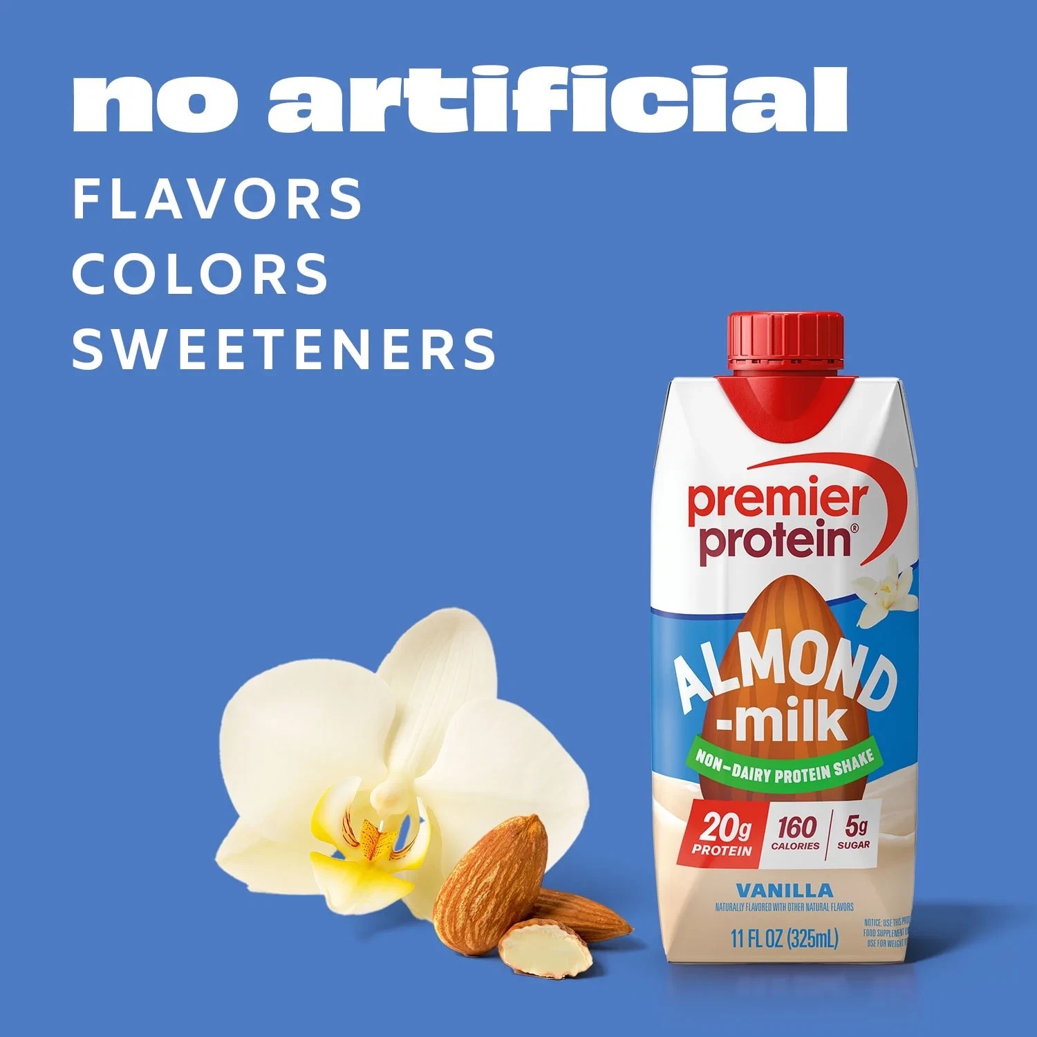 Premier Protein Almond Milk Shake, Vanilla, 20g Protein, 11 Fl Oz, 16 Ct thumbnail