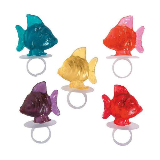 Fun Express - Tropical Fish Ring Suckers - Edibles - Sucker & Pop - 12 PACK