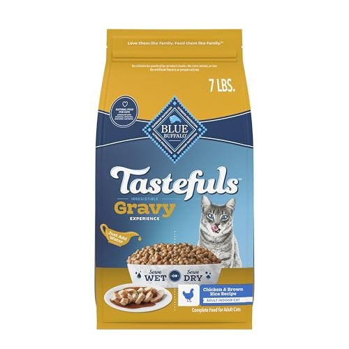 Blue Buffalo Tastefuls Irresistible Gravy Experience Adult Indoor Cat Dry Food, Chicken & Brown Rice Recipe, 7-lb. Bag