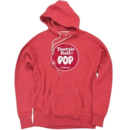 Tootsie Roll Tootsie Roll Pop Logo Unisex Adult Slim Fit Pull-Over Heather Hoodie  Red  Medium