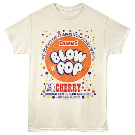 Charms Blow Pop Gum Filled Lollipop Men S T Shirt (Ivory  Adult3XL)