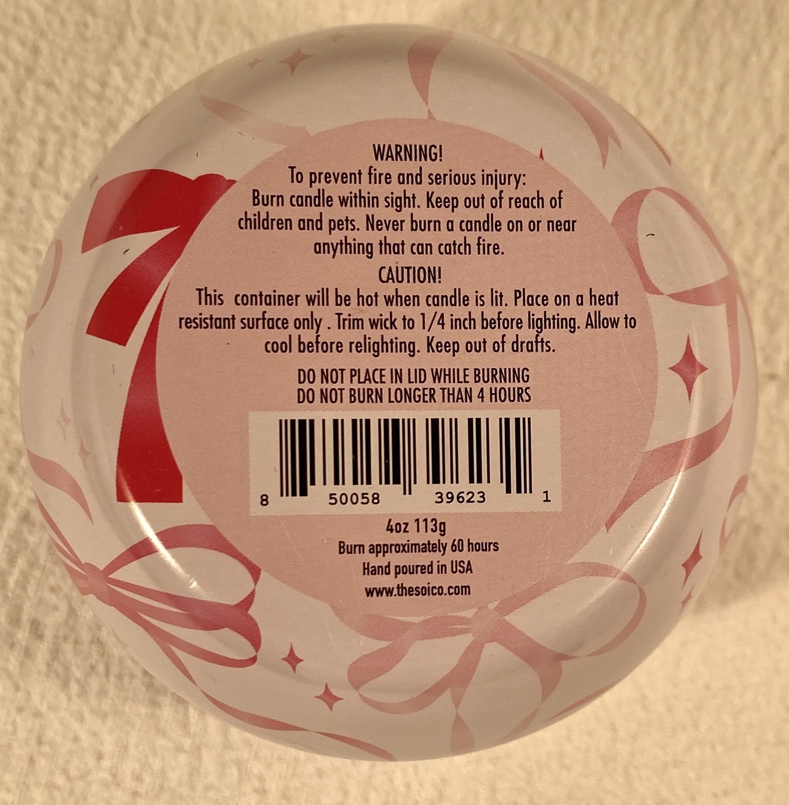 Aqua De Soi Candle ~ 4 Oz. 1 Wick Tin ~ Pink Champagne Natural Soy Candle USA thumbnail