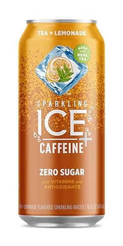 Sparkling Ice Caffeine, Tea + Lemonade Sparkling Water with Caffeine, Zero Sugar, with Antioxidants and Vitamins,16 Fl Oz Can