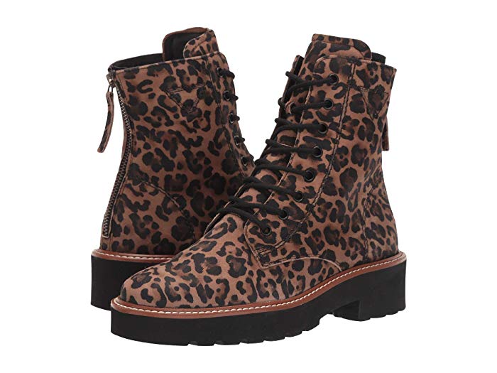 Paul Green Women's Boone Leopard Print Combat Boots