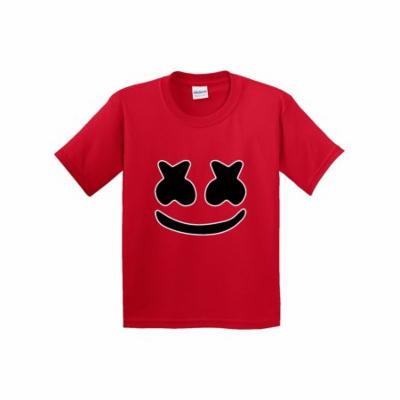 Trendy USA 1136 - Youth T-Shirt Marshmello DJ Smiley Face Large Red