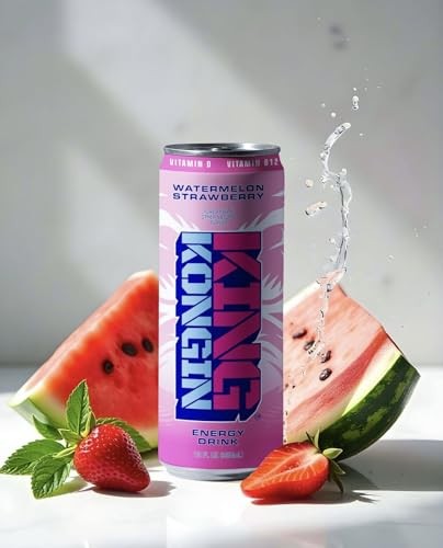 King Kongin Watermelon Strawberry Sugar Free, Zero Calorie Energy Drinks | 200mg of Natural Caffeine Pre Workout Performance with Energy & Focus & No  thumbnail